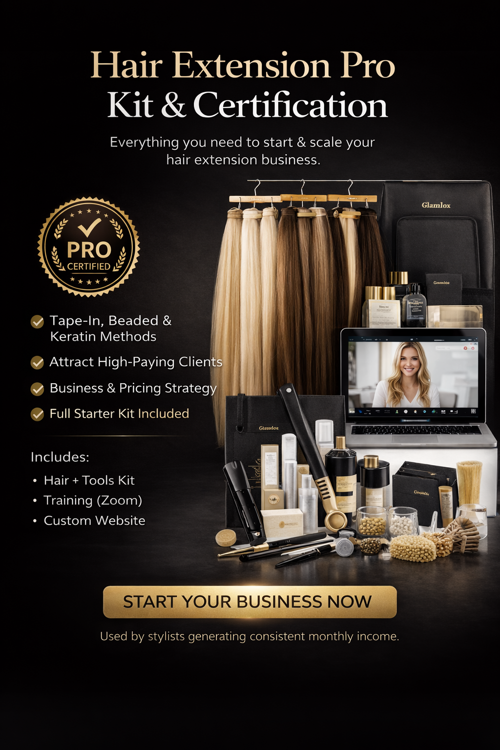 Hair Extension Pro Kit & Certification