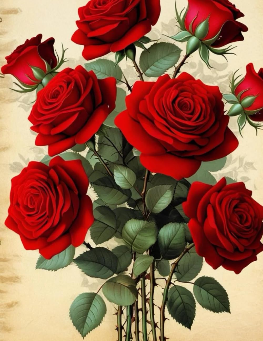 Roses Notebook: Red journal Paperback