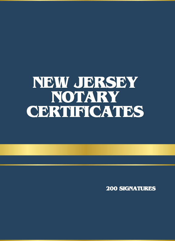 New Jersey Notary Certificate Book 200 Notarial Certificates (2 Per Page) Acknowledgment, Jurat, Oath & Affidavit Forms: Cut-Out Notary Forms for Mobile Notaries & Notary Public Professionals