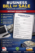 🏢 Business Bill of Sale (Purchase Agreement) – Instant Download (PDF)